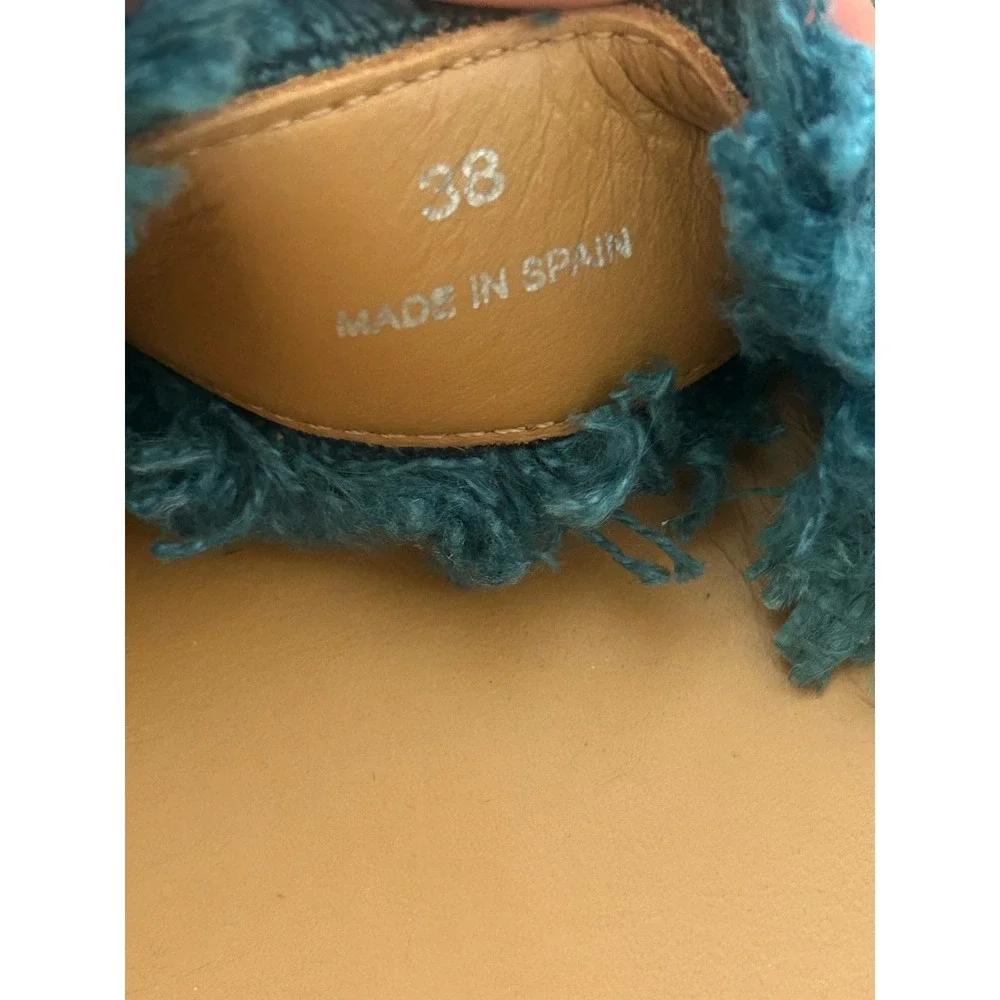 See by Chloe Glyn Denim Ankle Strap Espadrille Wedge Sandals US 8 EU 38350